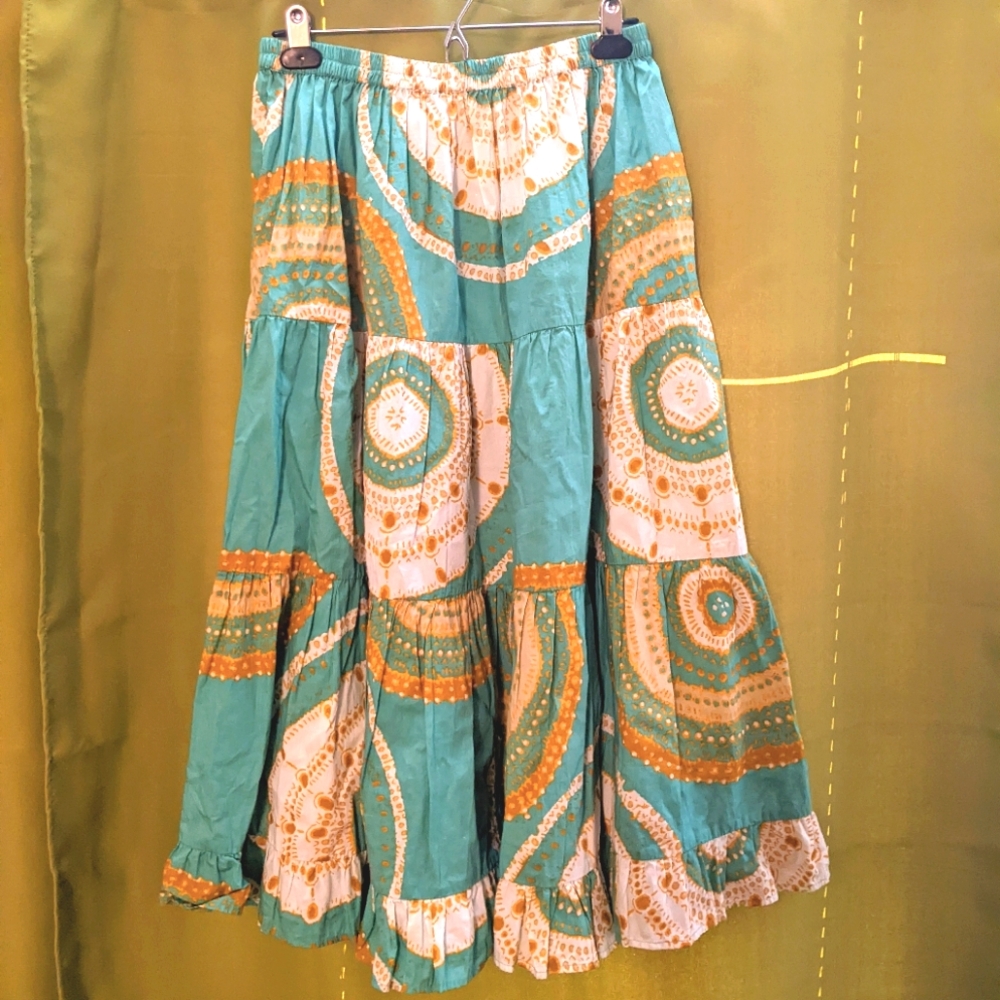 Anthropologie Porridge Andria Tiered Midi Skirt L